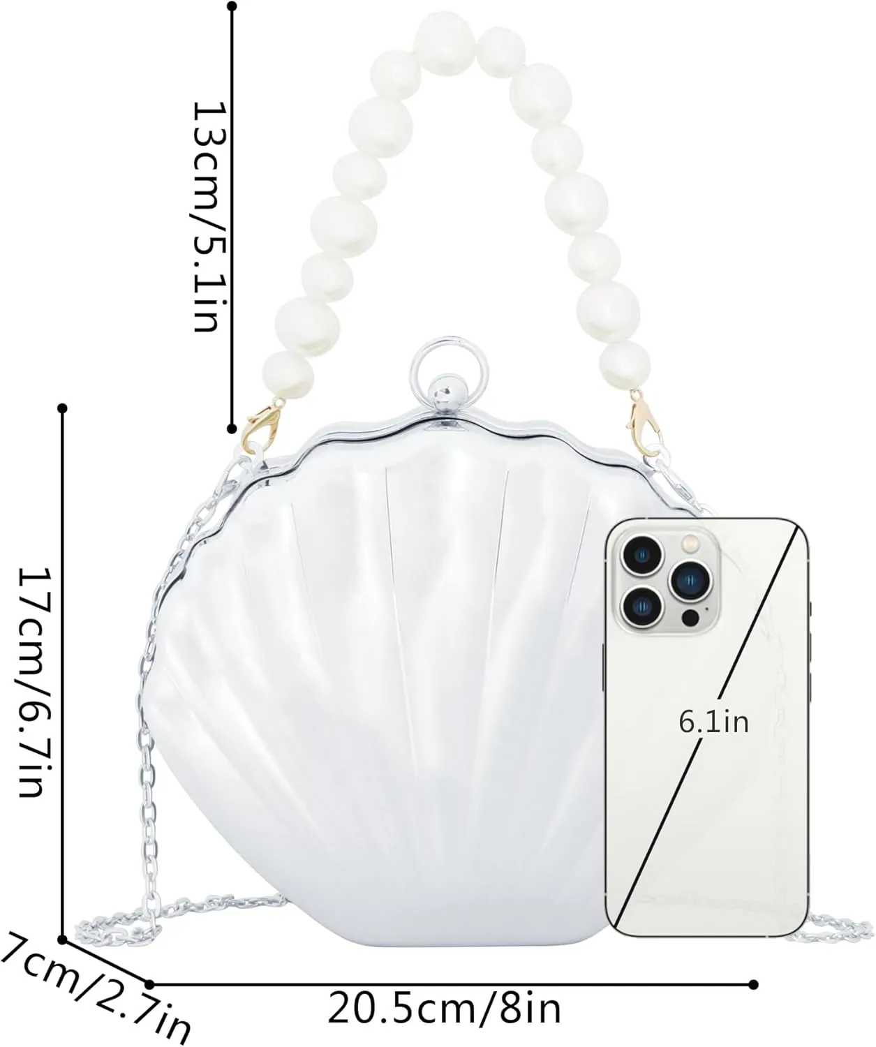 Women Mini Seashell Evening Clutch Top-Handle Bag Cross-body Bag