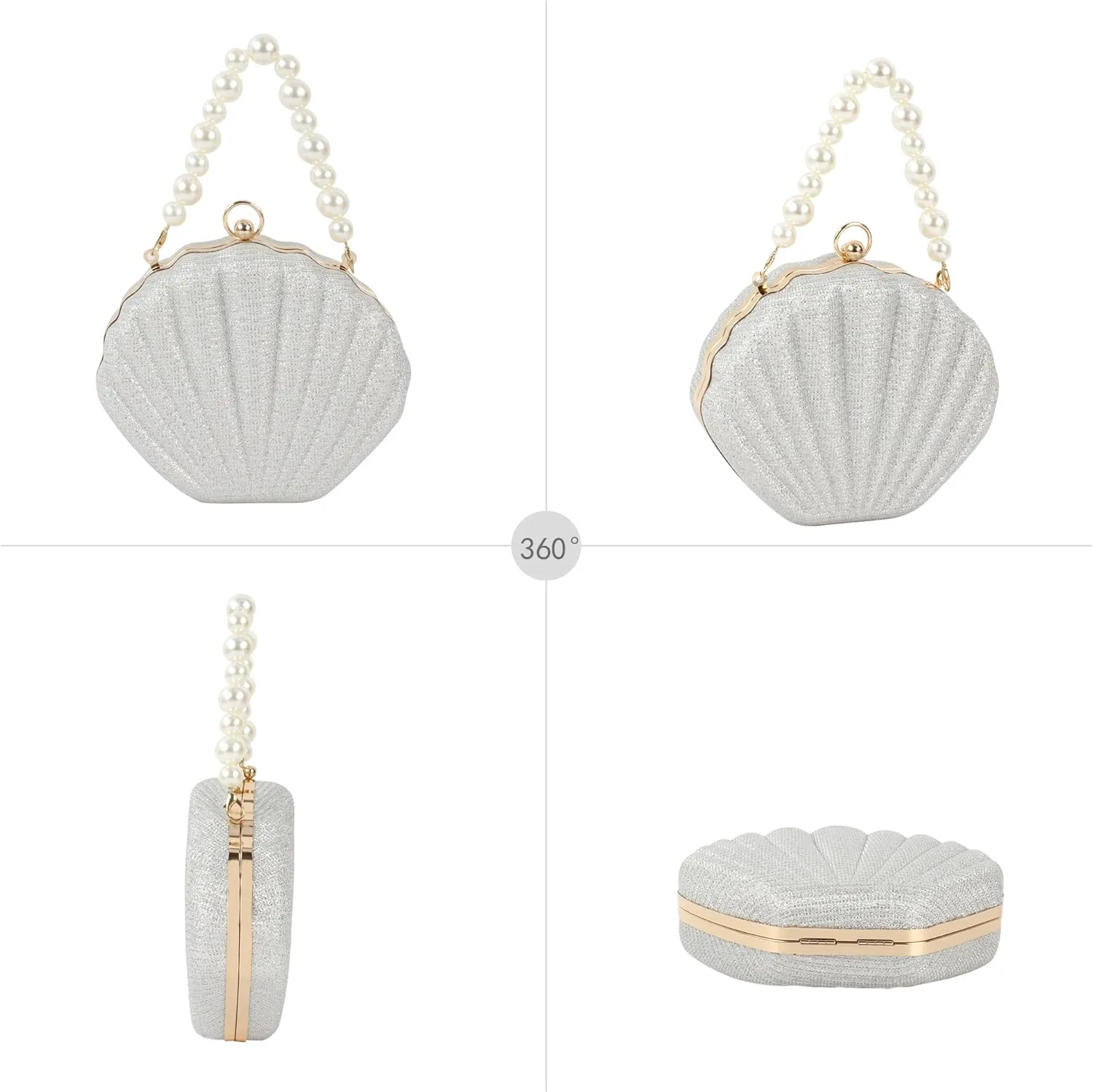 Women Mini Seashell Evening Clutch Top-Handle Bag Cross-body Bag