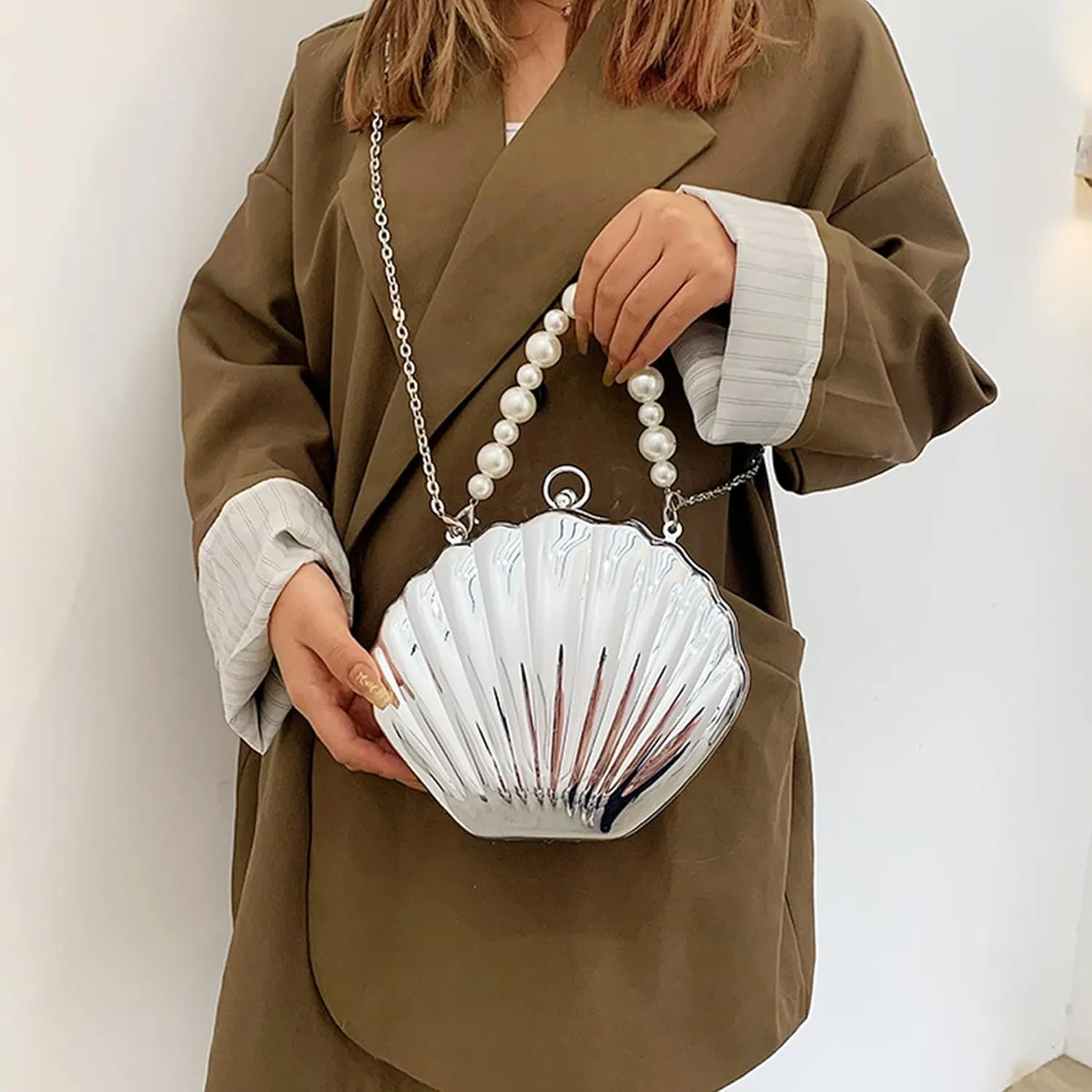 Women Mini Seashell Evening Clutch Top-Handle Bag Cross-body Bag