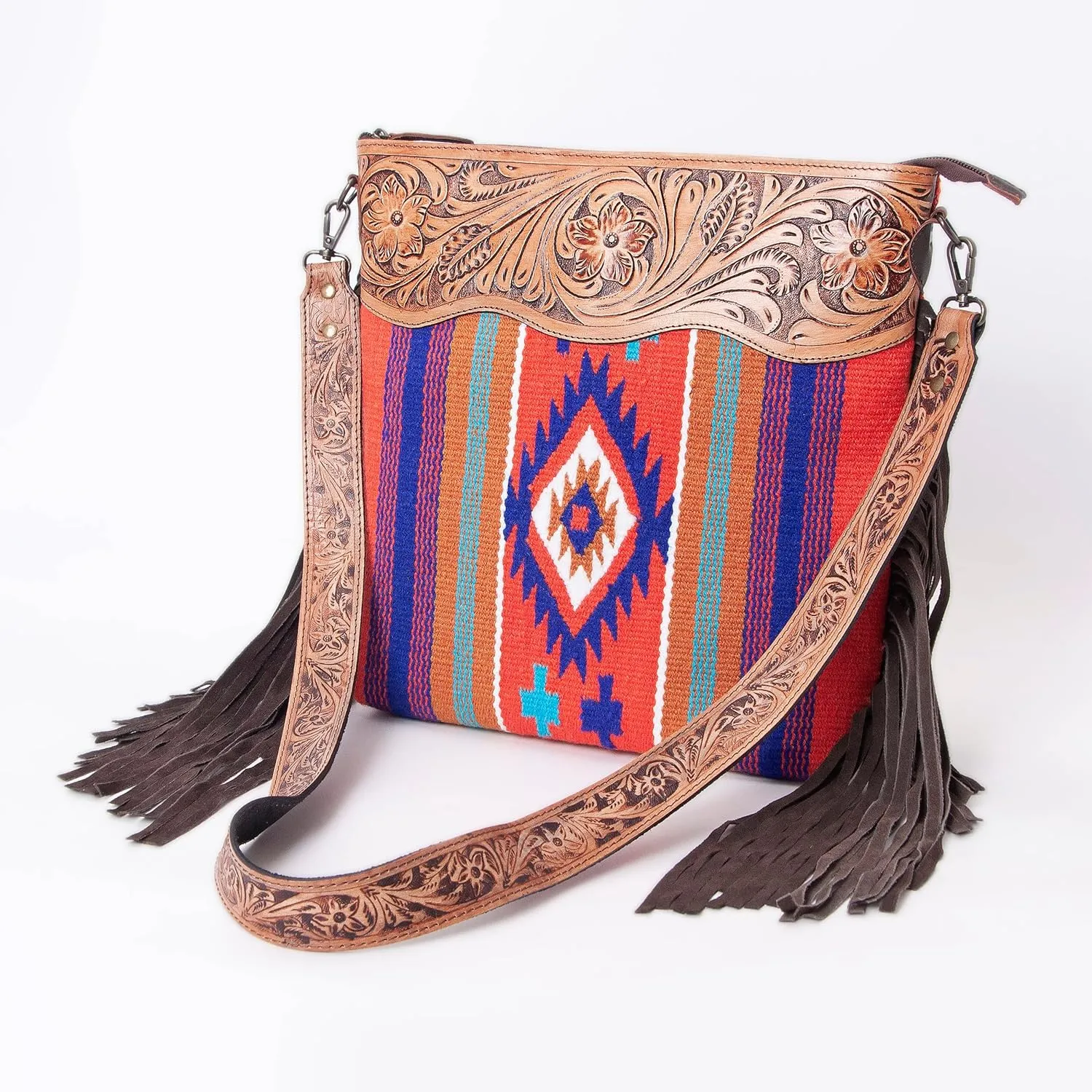 Women Natural Cowhide Leather Crossbody Bag With Adjustable Detachable Strap