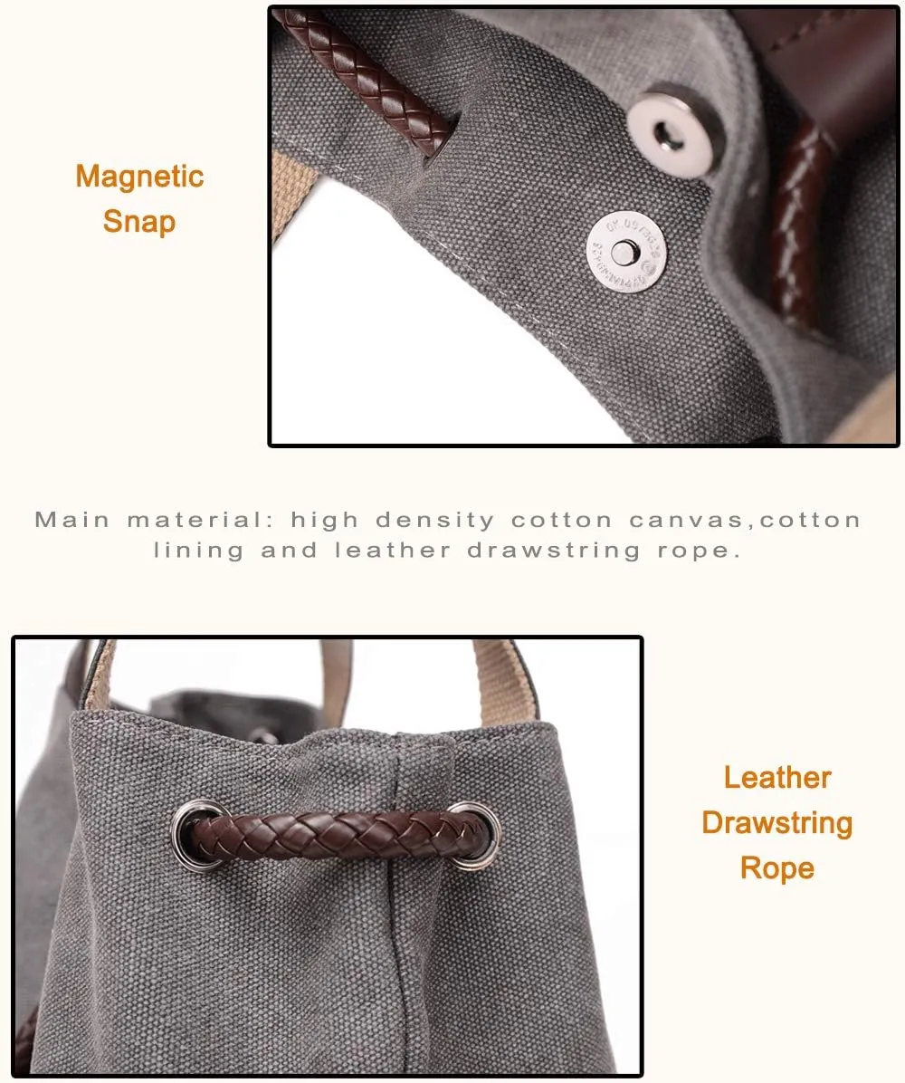 Women Printing Canvas Shoulder Bag Casual Handbags Purse Retro Tote