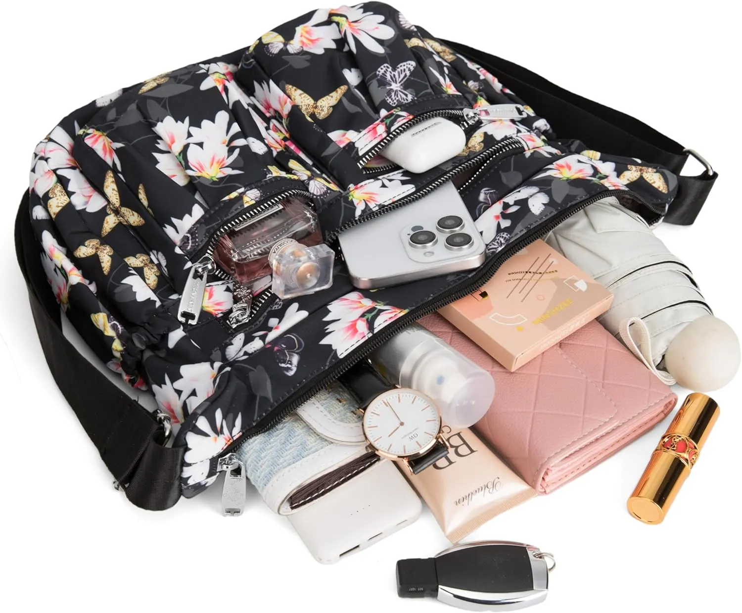 Women Shoulder Handbag Multiple Pockets Bag Ladies Tote Top Handle Satchel Crossbody Purse