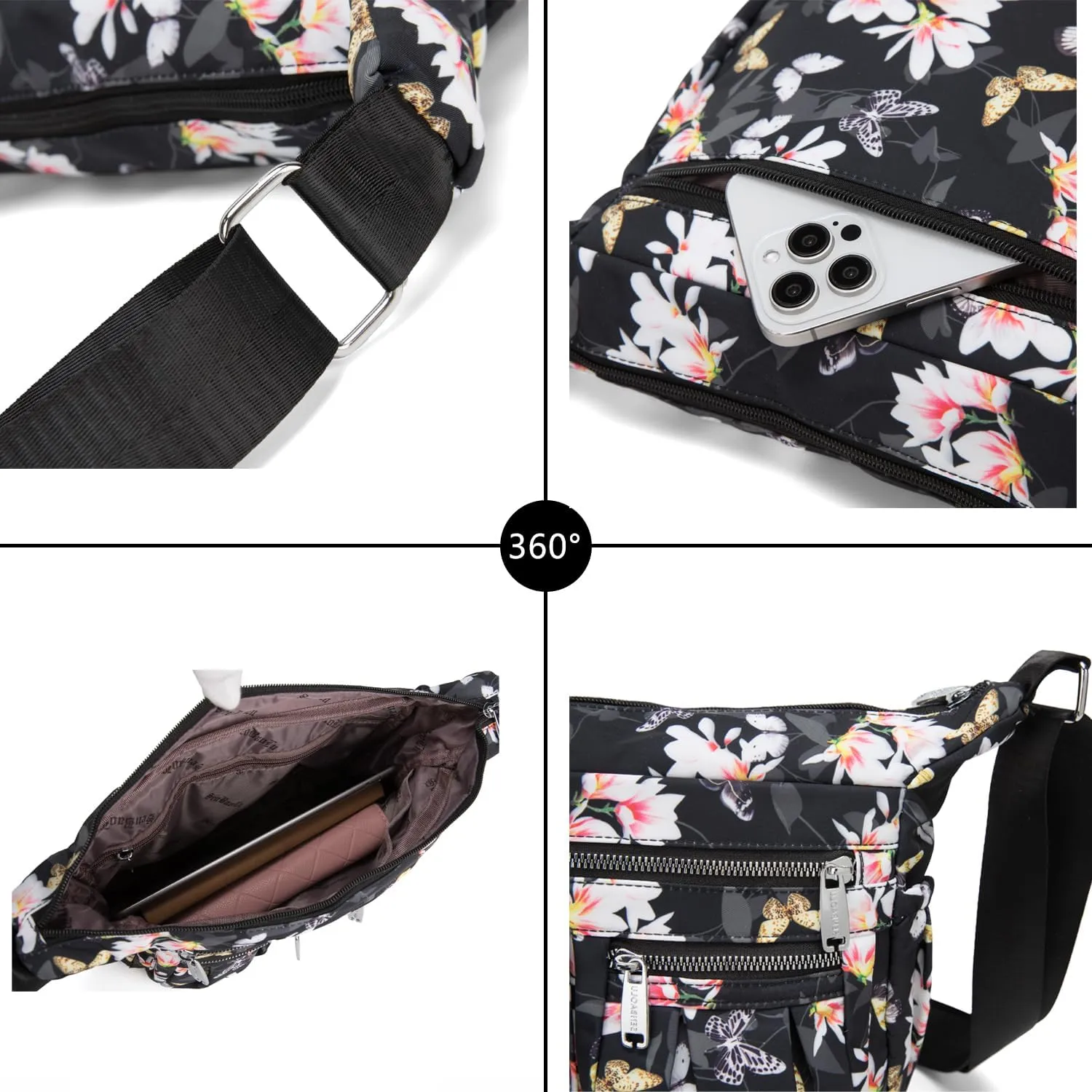 Women Shoulder Handbag Multiple Pockets Bag Ladies Tote Top Handle Satchel Crossbody Purse