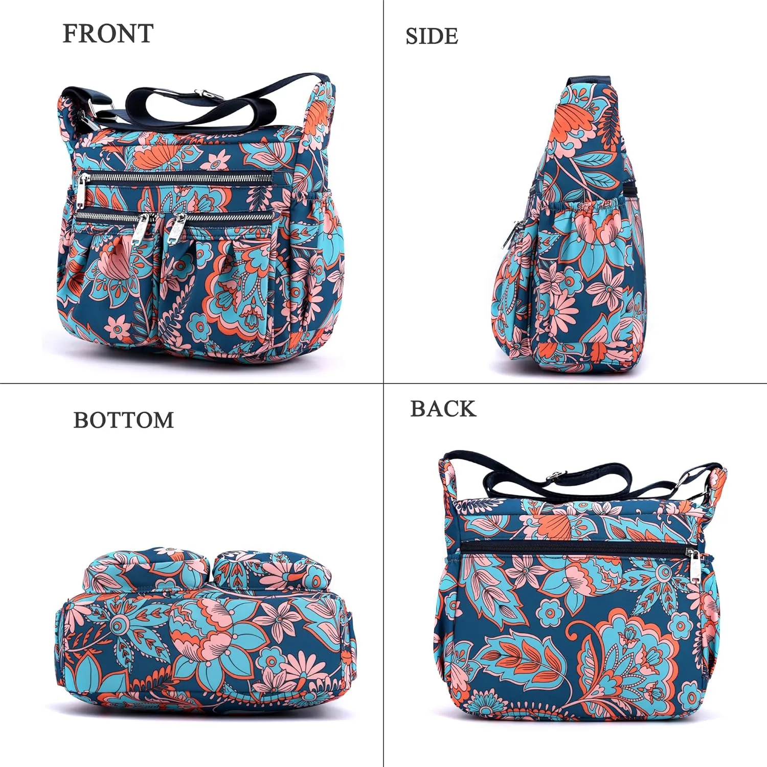 Women Shoulder Handbag Multiple Pockets Bag Ladies Tote Top Handle Satchel Crossbody Purse