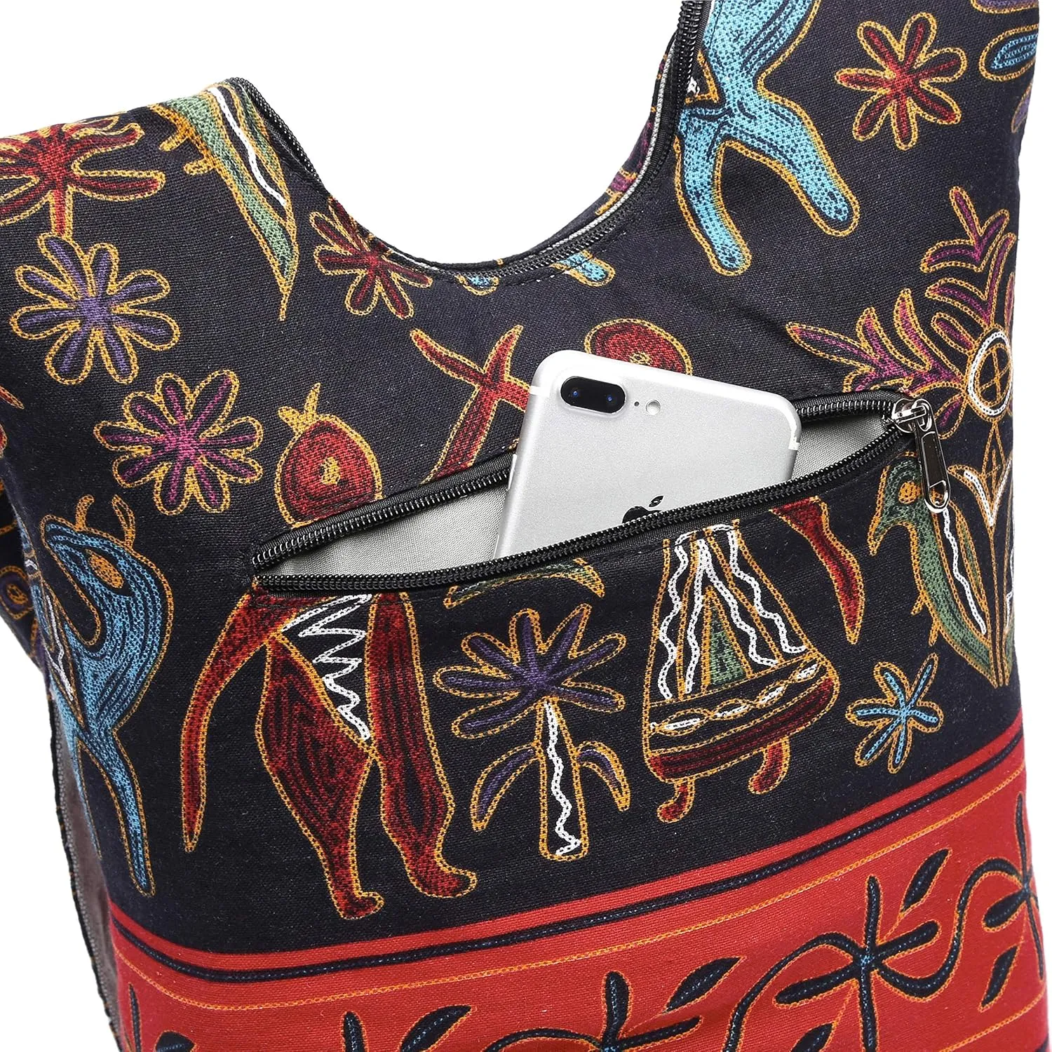 Women Shoulder Handbags Fashion canvas Hippie Crossbody Bags Bohemian Animal Prints Hobo Bags