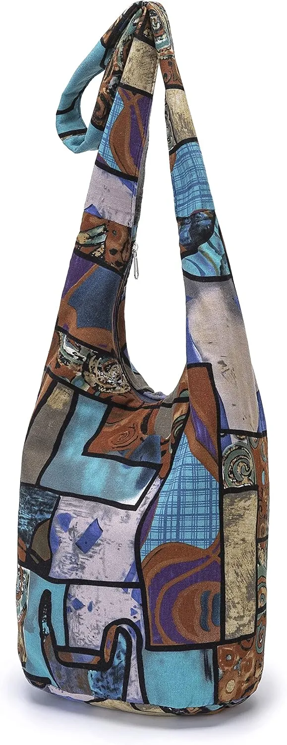 Women Shoulder Handbags Fashion canvas Hippie Crossbody Bags Bohemian Animal Prints Hobo Bags