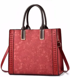 Women Shoulder Tote Handbags Top Handle Satchel Purses Vintage Crossbody Bag with Embroidery