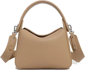 Women Top Handle Handbag Medium Leather Dumpling Bag Designer Crossbody Purse with Detachable Strap
