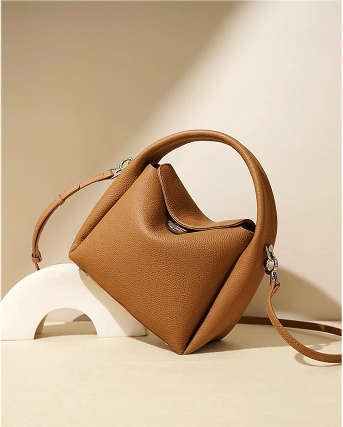 Women Top Handle shoulder bag,soft cowhide purse with Detachable Strap,Retro Classic Clutch Hobo,Cute Crossbody Bags