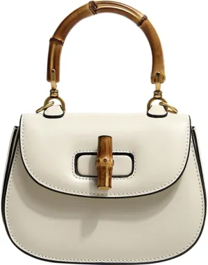 Women's Bag Premium Texture Mahogany Vintage Shoulder Bag Crossbody Handbag Tote Large Capacity Ladies Bag (Color : White)