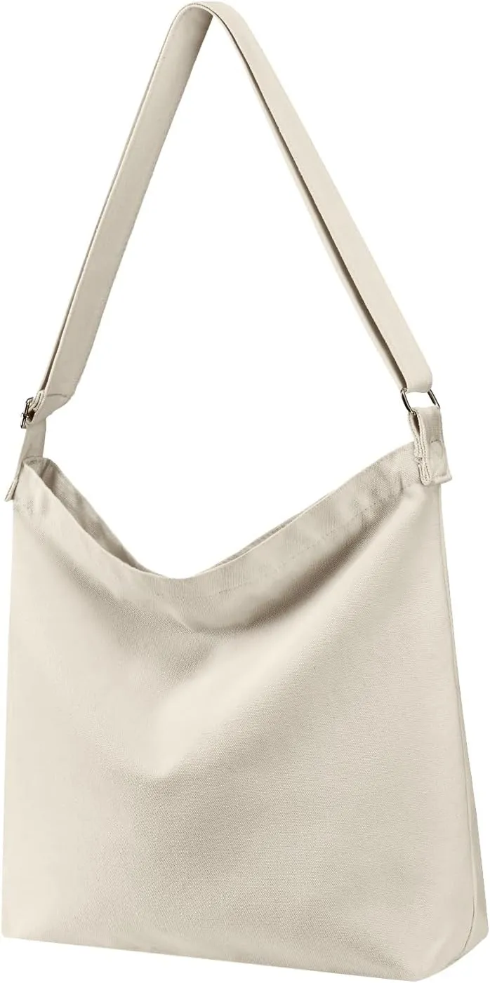 Women's blank large Size Canvas Crossbody Tote Handbags Shoulder Bag