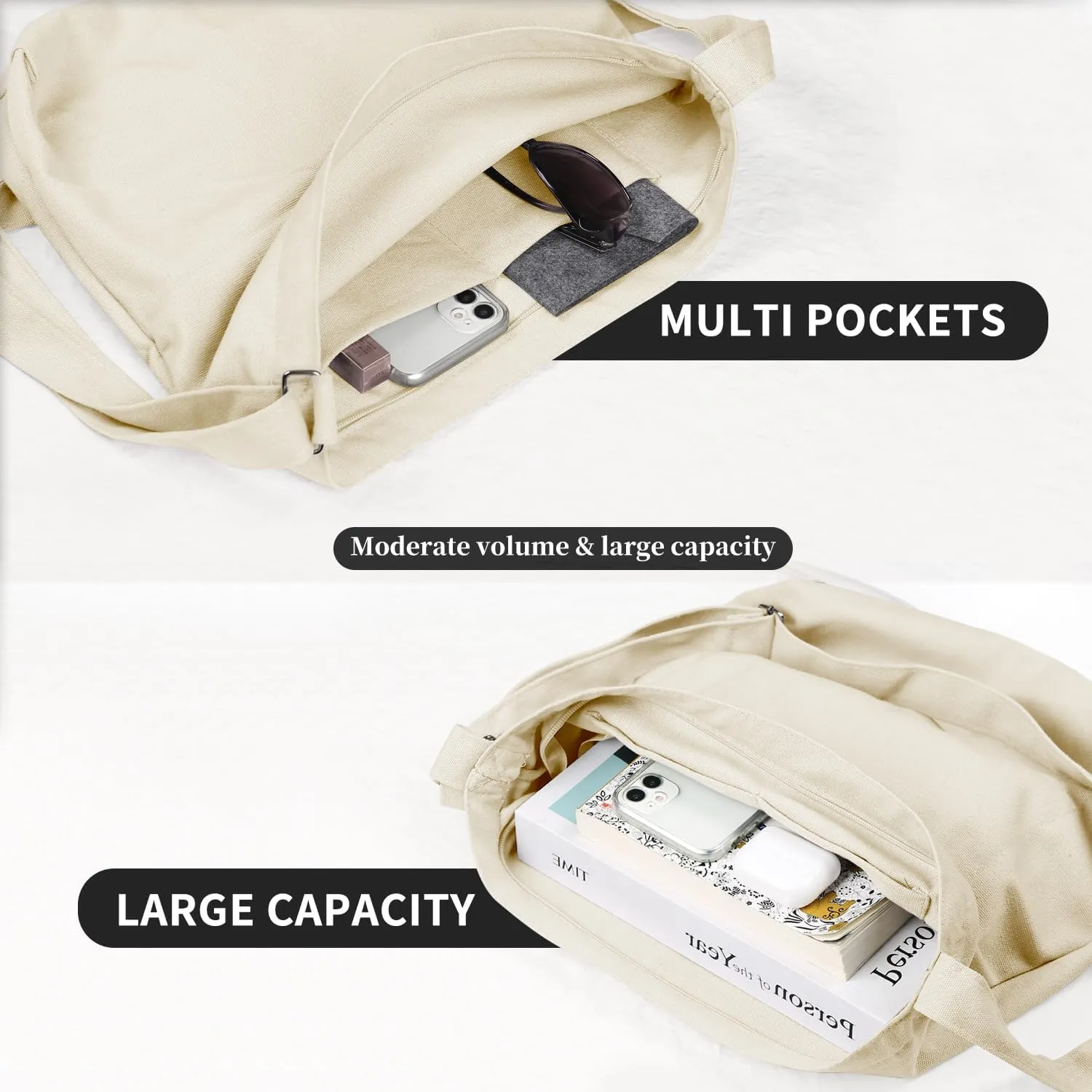 Women's blank large Size Canvas Crossbody Tote Handbags Shoulder Bag