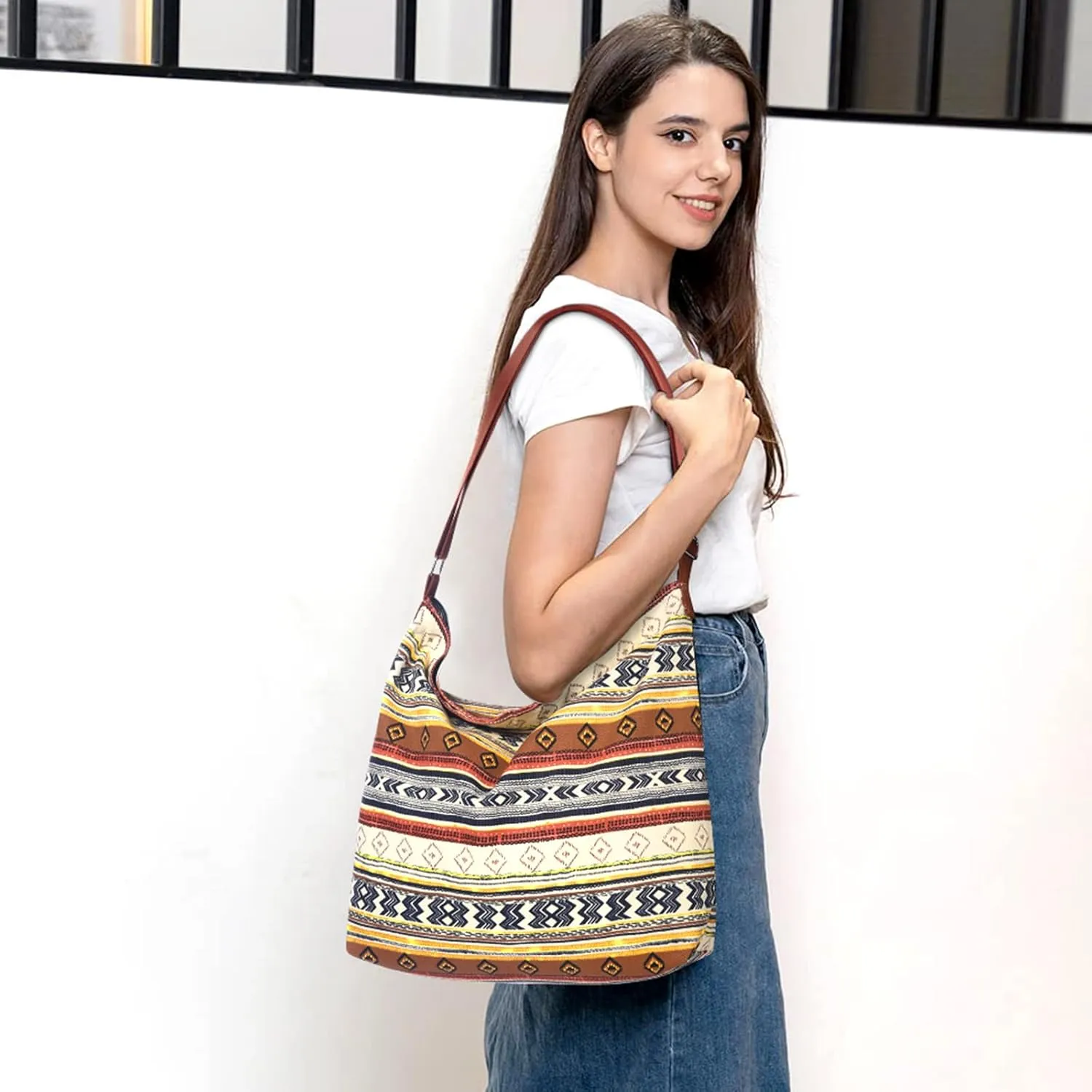 Women's blank large Size Canvas Crossbody Tote Handbags Shoulder Bag
