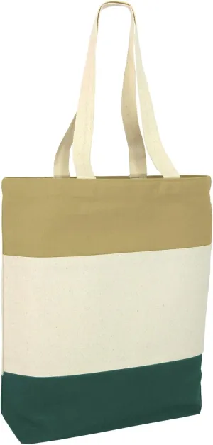 Women's Casual Canvas Handbags Shoulder Tote Bag, Tri-Color, Forest Green, Set of 6