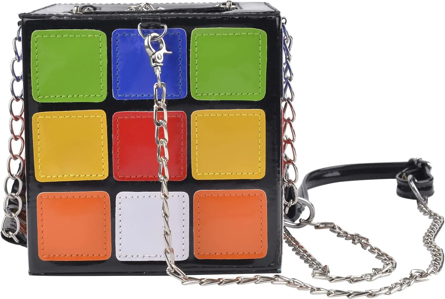 Women's Cute Cube Shape Handbag Magic Shoulder Bag Clutch Bag With Super Long Shoulder Strap