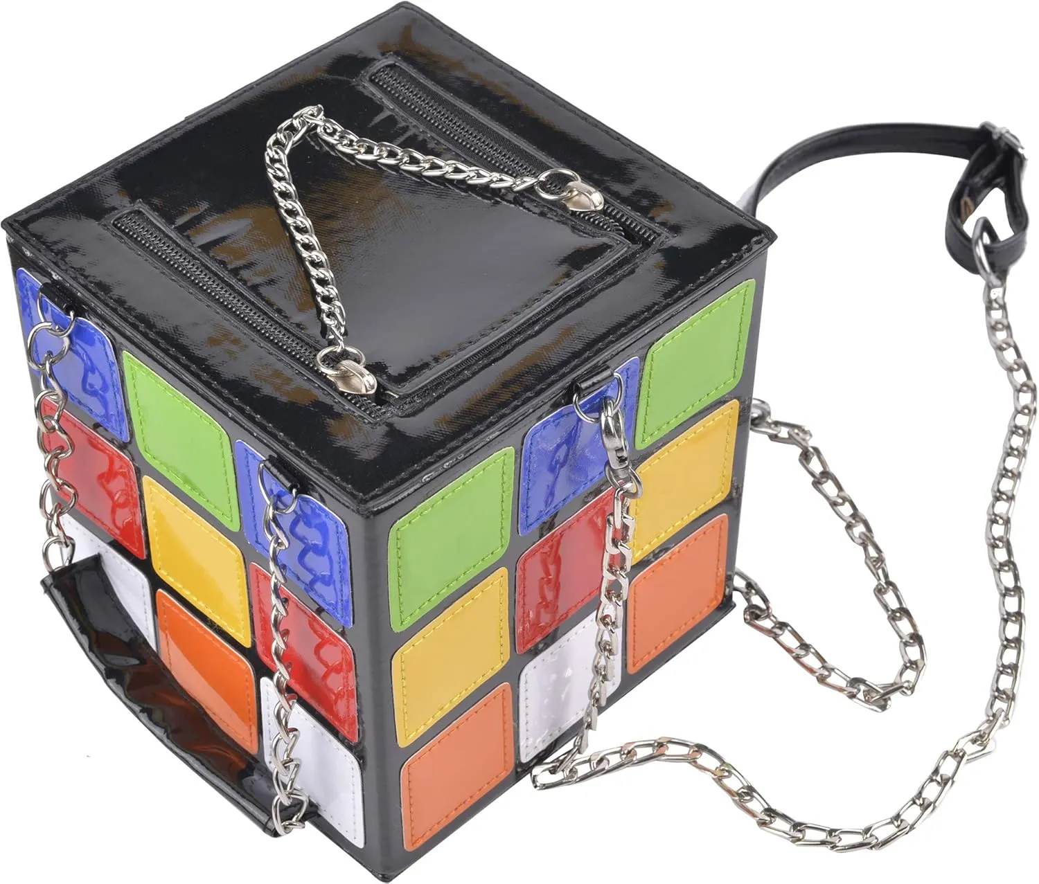 Women's Cute Cube Shape Handbag Magic Shoulder Bag Clutch Bag With Super Long Shoulder Strap