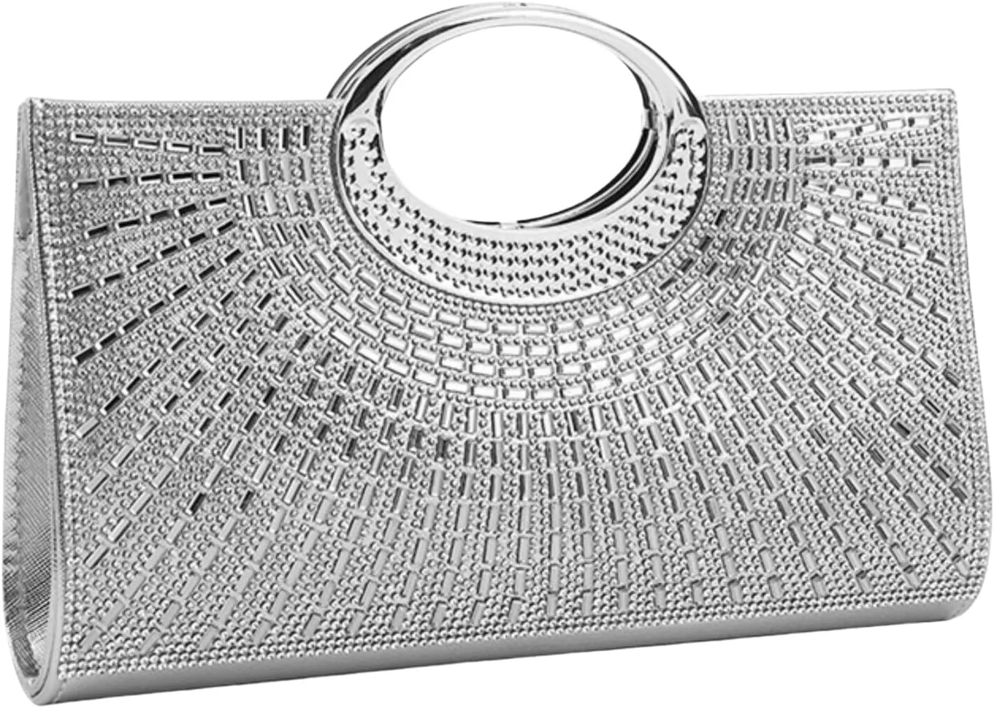 Women's Elegant Crystal Evening Handbag Glitter Top Handle Evening Purse Clutch Wedding Shoulder Bag Small Square Bag