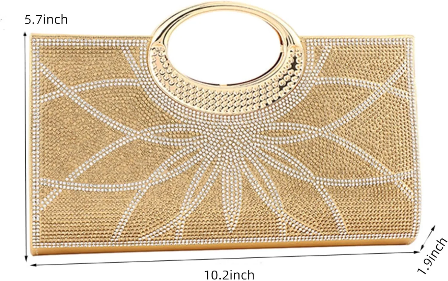 Women's Elegant Crystal Evening Handbag Glitter Top Handle Evening Purse Clutch Wedding Shoulder Bag Small Square Bag