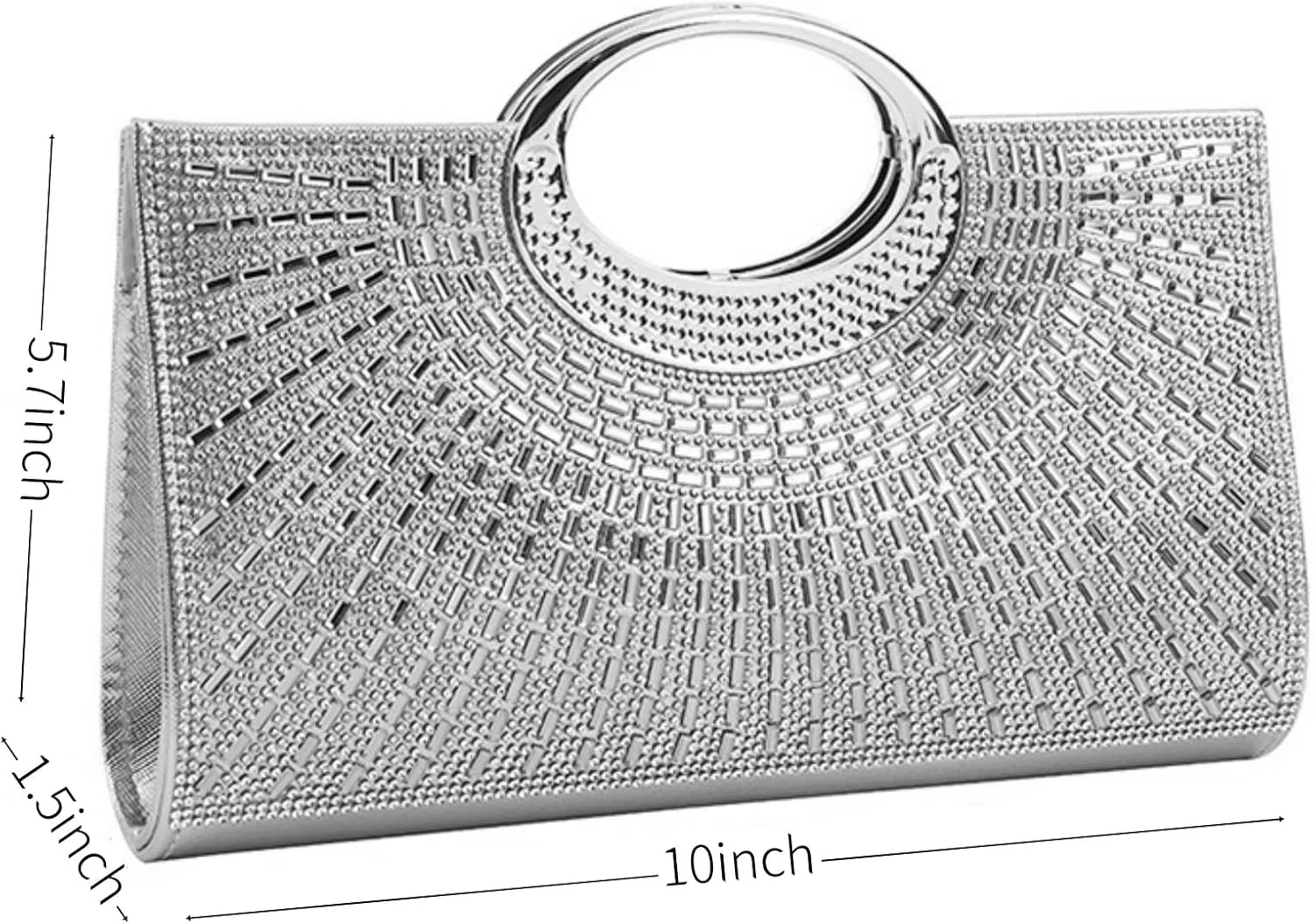 Women's Elegant Crystal Evening Handbag Glitter Top Handle Evening Purse Clutch Wedding Shoulder Bag Small Square Bag