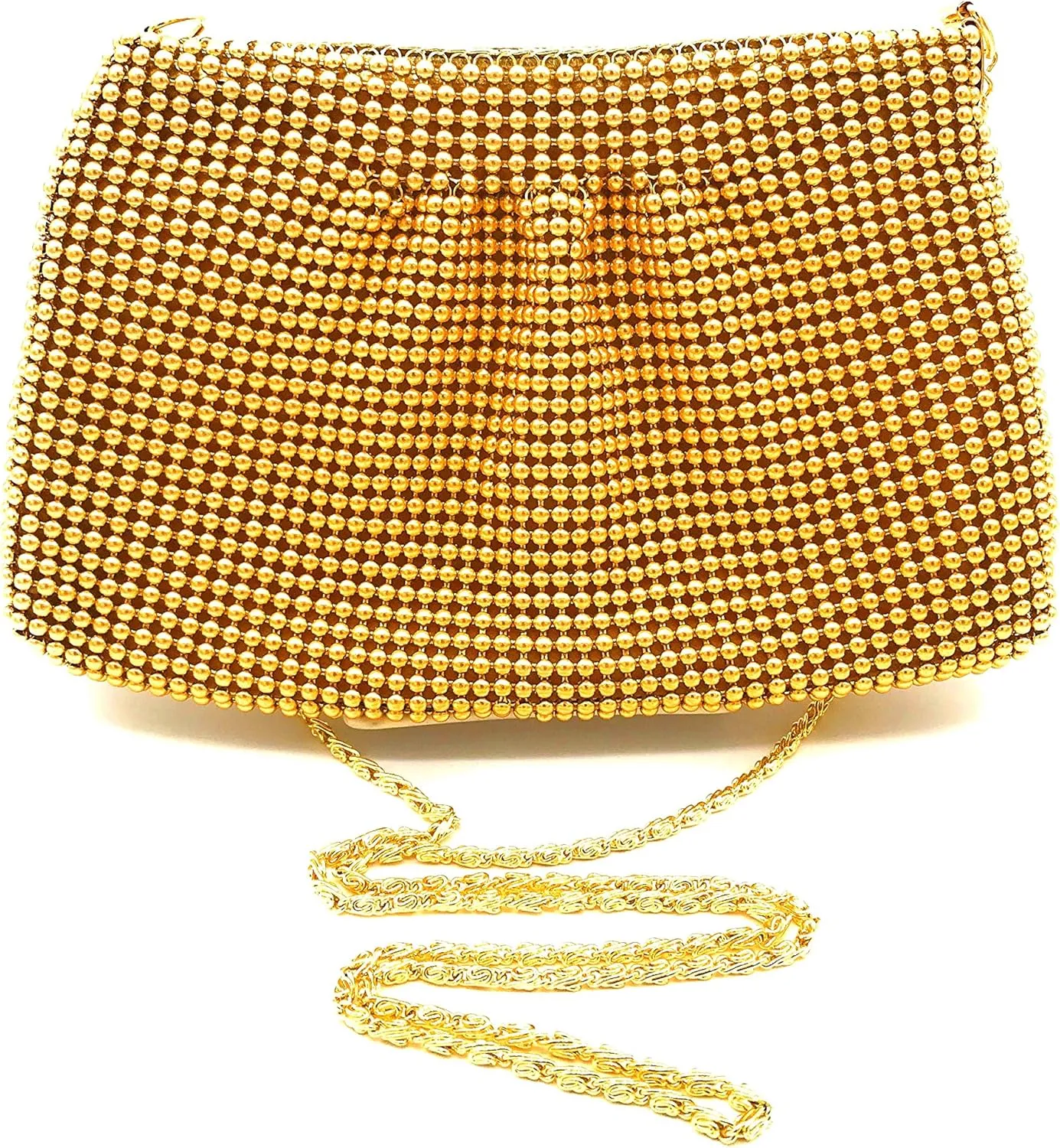 Women's Evening Clutches Metal Beaded Mesh Party Purse Bag