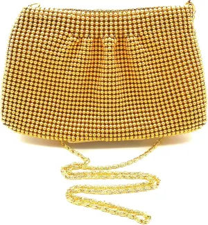 Women's Evening Clutches Metal Beaded Mesh Party Purse Bag