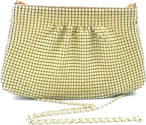 Women's Evening Clutches Metal Mesh Party Purse Bag(Mini,Purple)