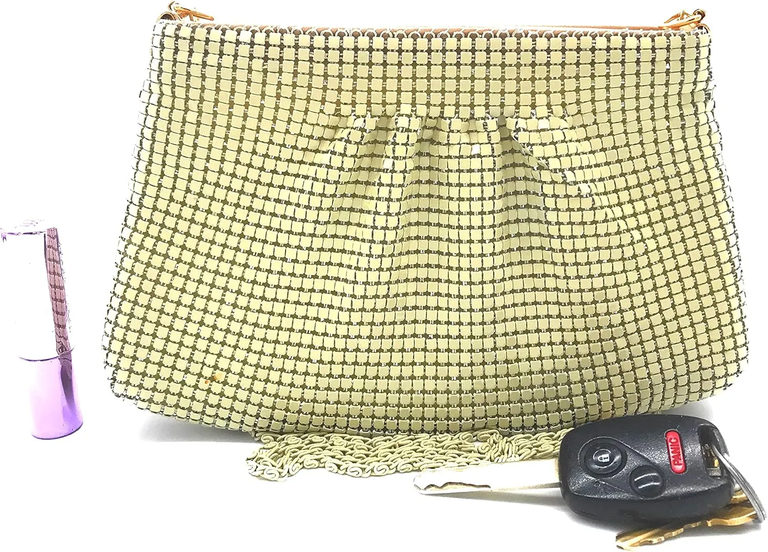Women's Evening Clutches Metal Mesh Party Purse Bag(Mini,Purple)