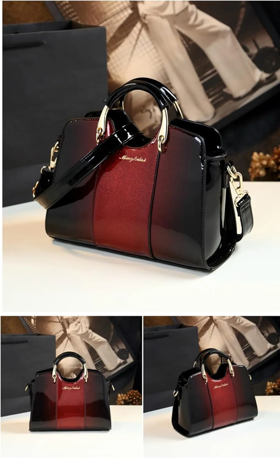 Women's Fashion Leather Top Handle Satchel Crossbody Handbag, Large Capacity Tote Bag Purse, Shoulder Messenger Bag