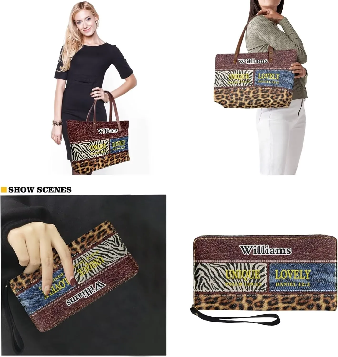 Womens Handbag with Matching Wallet, Large Top Handle Purse Shoulder Tote Bag with PU Clutch Wallet Purse…