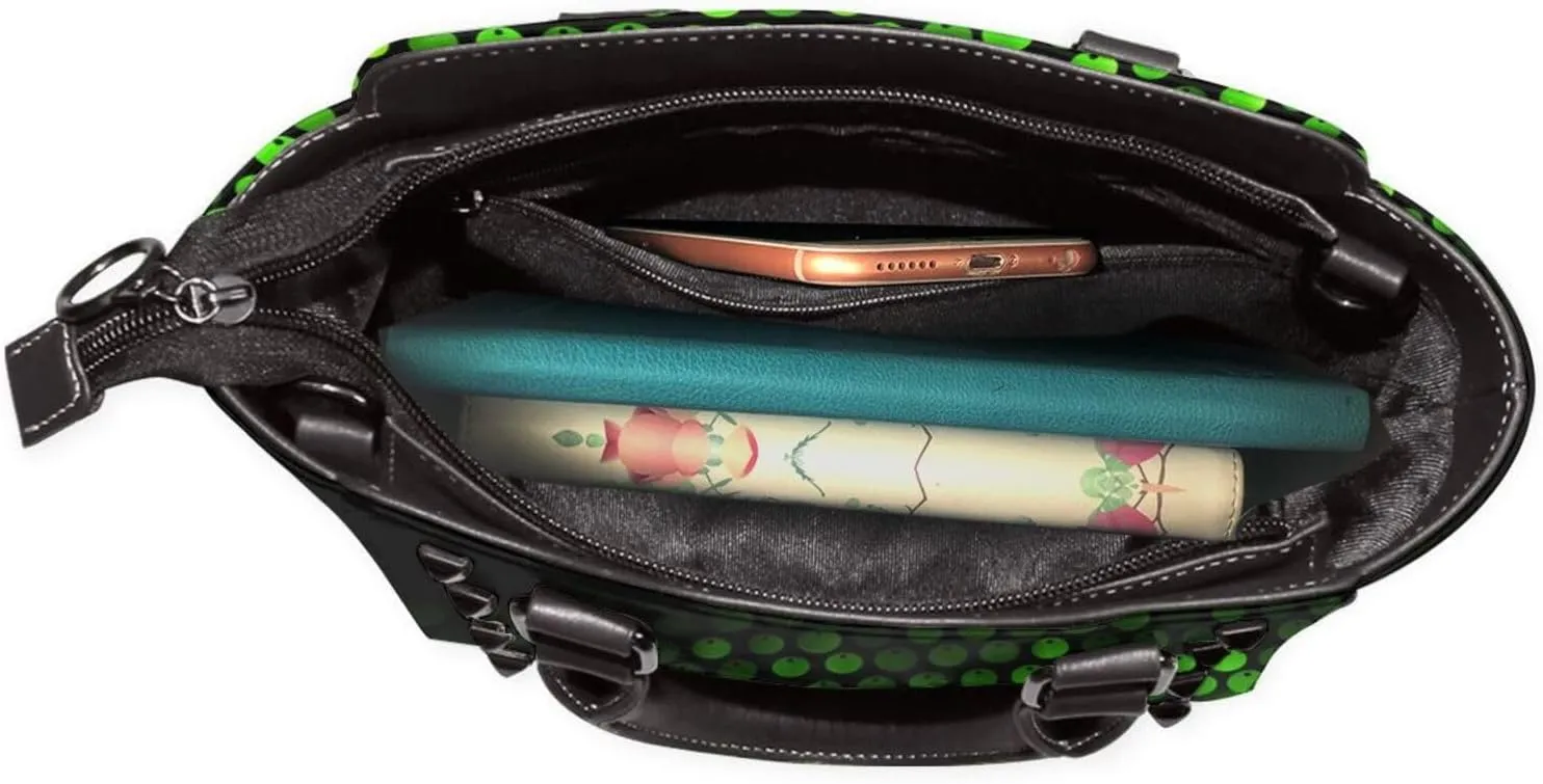 Women's PU Leather Shoulder Bag Handbag Shopping Purse Handle Satchels Studded Totes Clutch Bag