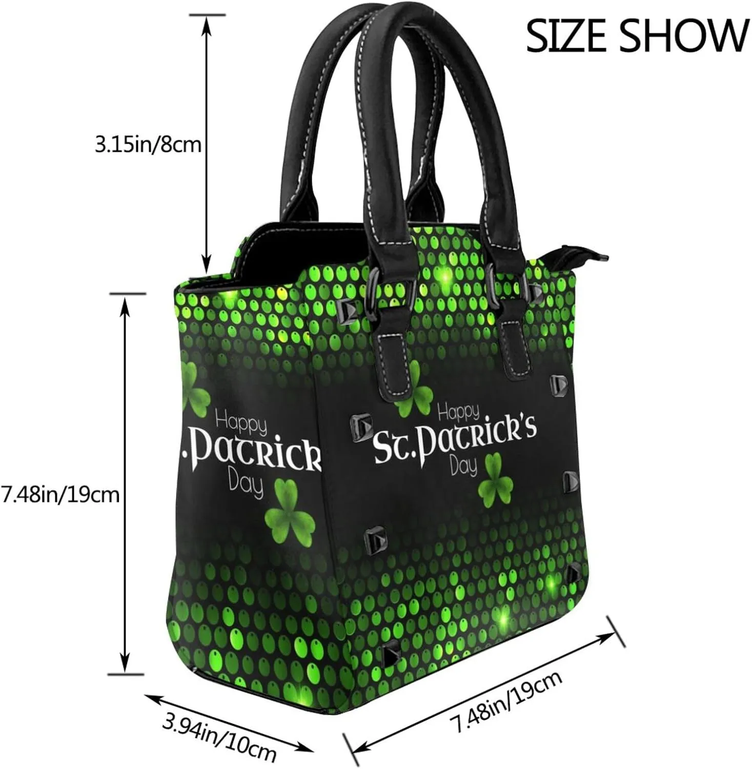 Women's PU Leather Shoulder Bag Handbag Shopping Purse Handle Satchels Studded Totes Clutch Bag