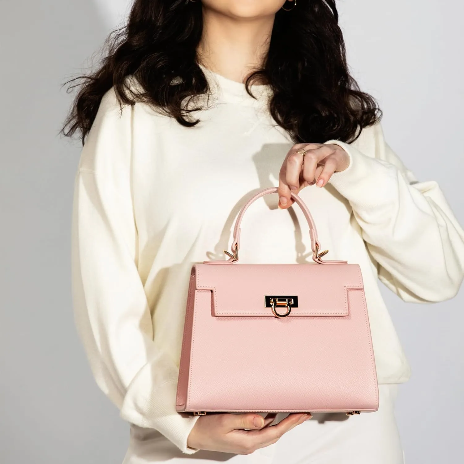 Women’s Top-Handle Handbags – Luxury Crossbody Purse Shoulder Bag for Women – Leather Handbag, Detachable Strap