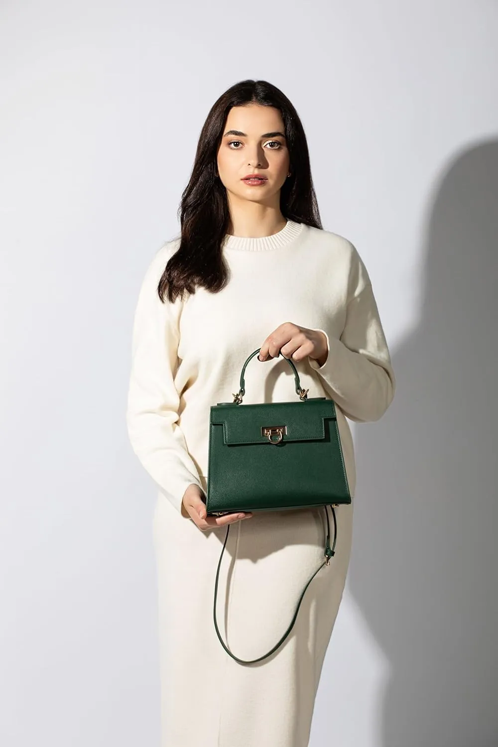 Women’s Top-Handle Handbags – Luxury Crossbody Purse Shoulder Bag for Women – Leather Handbag, Detachable Strap