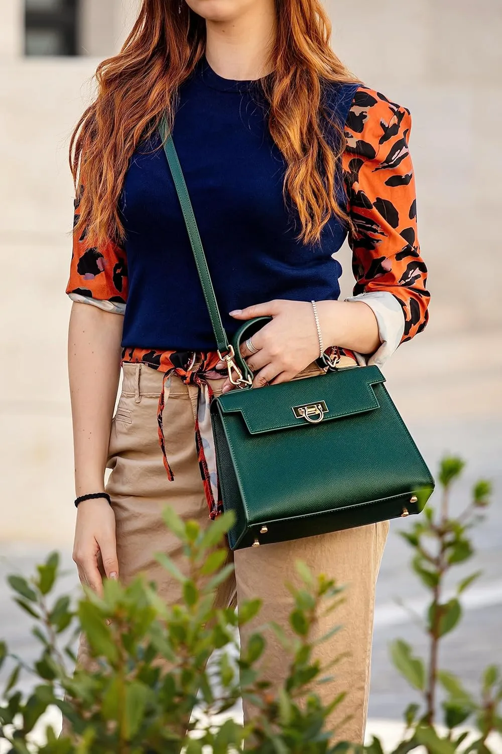 Women’s Top-Handle Handbags – Luxury Crossbody Purse Shoulder Bag for Women – Leather Handbag, Detachable Strap