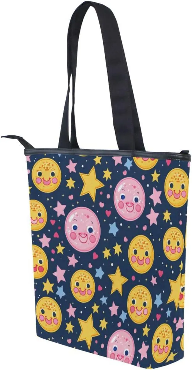 Women's Tote Bag Shoulder Handbags Canvas Large Capacity Shopping Dating Bag Pockets Zipper
