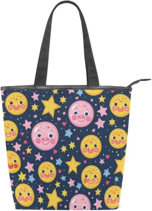 Women's Tote Bag Shoulder Handbags Canvas Large Capacity Shopping Dating Bag Pockets Zipper