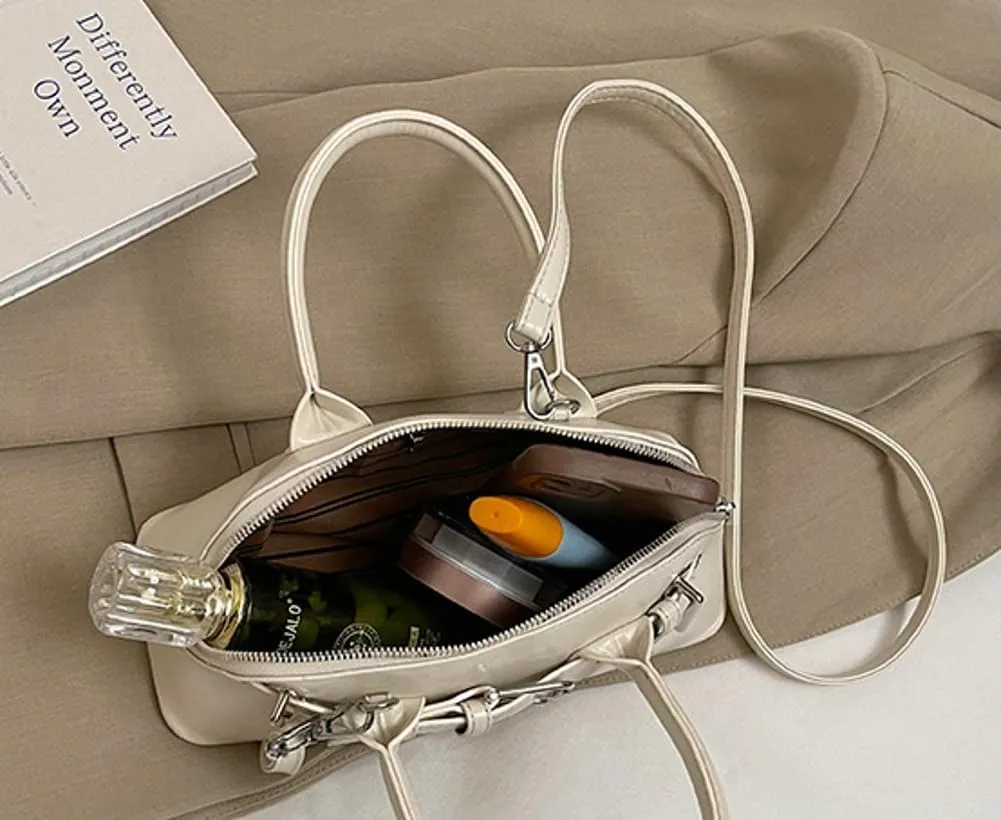 Women's Y2k Purse Buckle Belt Leather Tote Handbag Trendy Top Handle Shoulder Bag Satchel Underarm Crossbody Purses