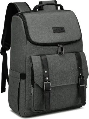 Work Laptop Backpack for Women and Men, 15.6 inch Travel Backpack Stylish Teacher Backpack Casual Daypack laptop Bag with USB Charing Port, Grey