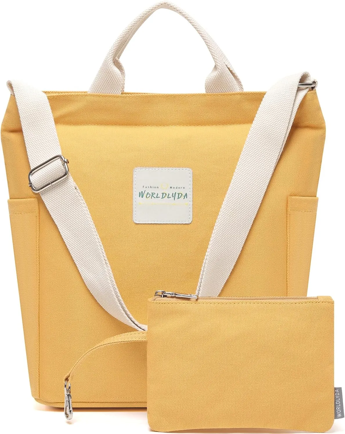 Worldlyda Women Canvas Tote Purse Large Shoulder Bag Casual Crossbody Hobo Top Handle Handbags