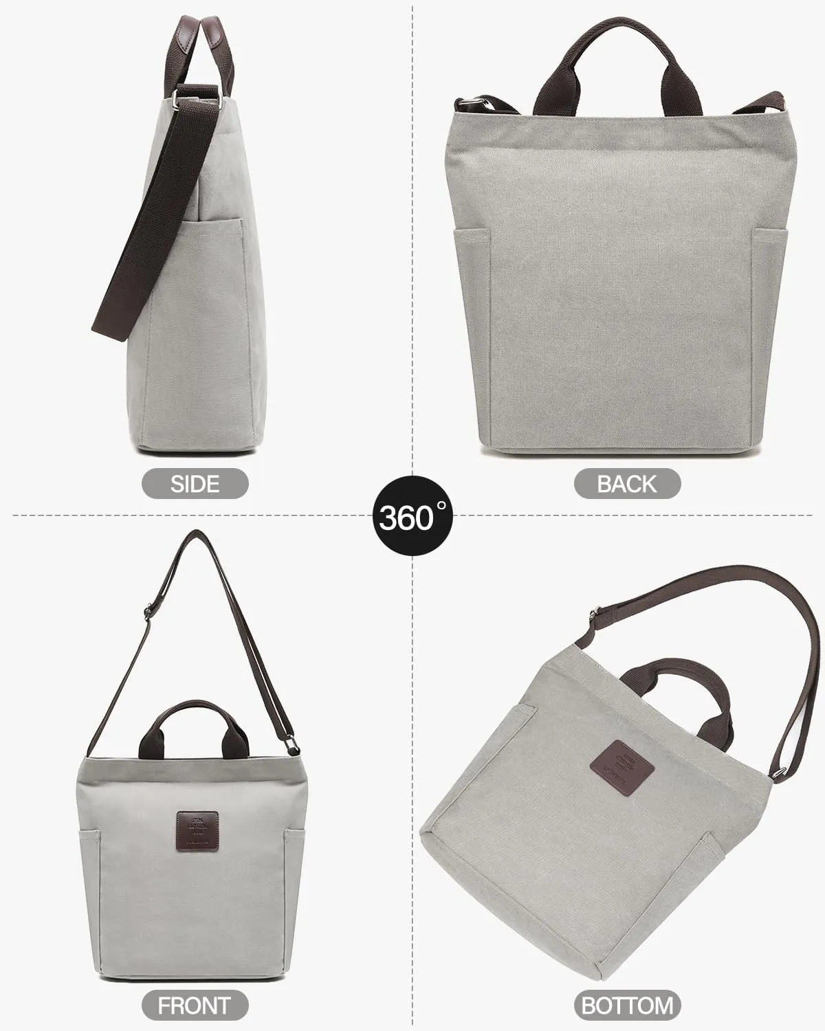 Worldlyda Women Canvas Tote Purse Large Shoulder Bag Casual Crossbody Hobo Top Handle Handbags
