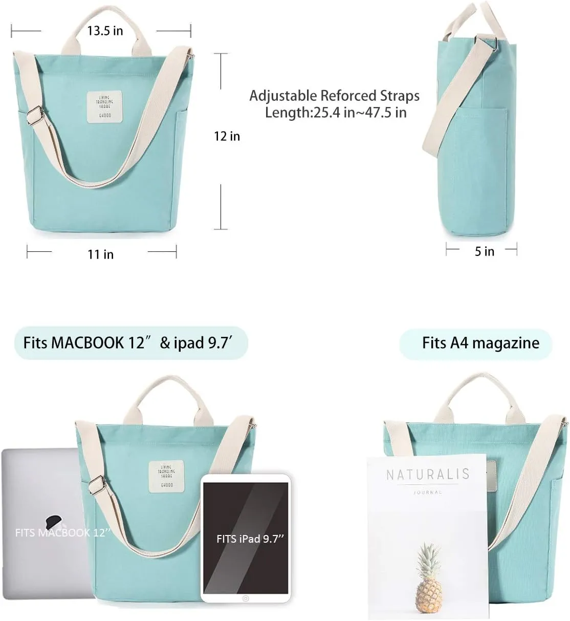Worldlyda Women Canvas Tote Purse Large Shoulder Bag Casual Crossbody Hobo Top Handle Handbags