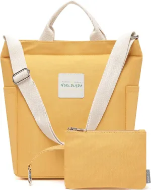 Worldlyda Women Canvas Tote Purse Large Shoulder Bag Casual Crossbody Hobo Top Handle Handbags