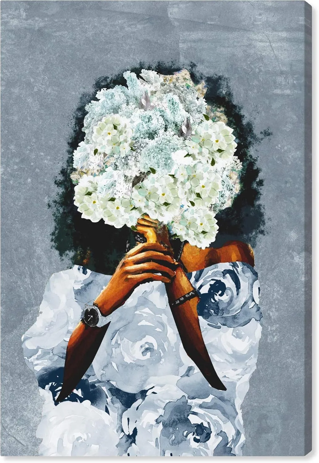 Wynwood Studio Fashion and Glam Wall Art Canvas Prints 'Garden in France Dusty' Outfits Home Décor, 16 in x 24 in, Blue, Brown