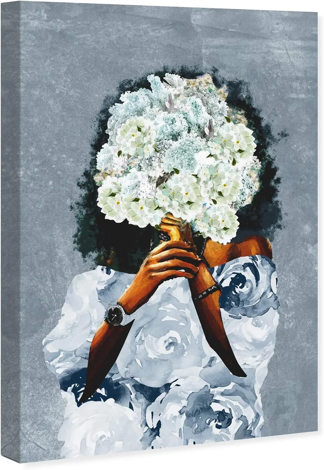 Wynwood Studio Fashion and Glam Wall Art Canvas Prints 'Garden in France Dusty' Outfits Home Décor, 16 in x 24 in, Blue, Brown