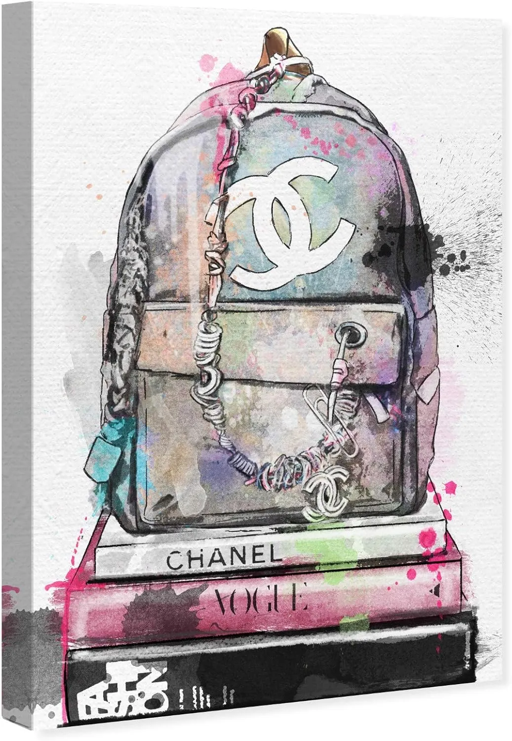 Wynwood Studio Glam Wall Art Canvas Prints 'School of Fashion' Handbags Home Décor, 16" x 24", White, Gray