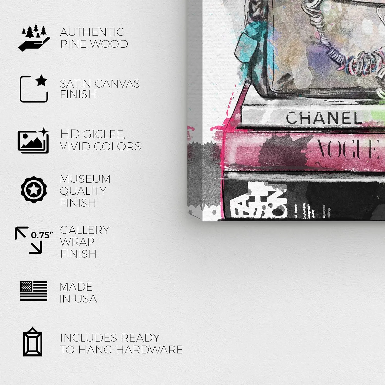 Wynwood Studio Glam Wall Art Canvas Prints 'School of Fashion' Handbags Home Décor, 16" x 24", White, Gray