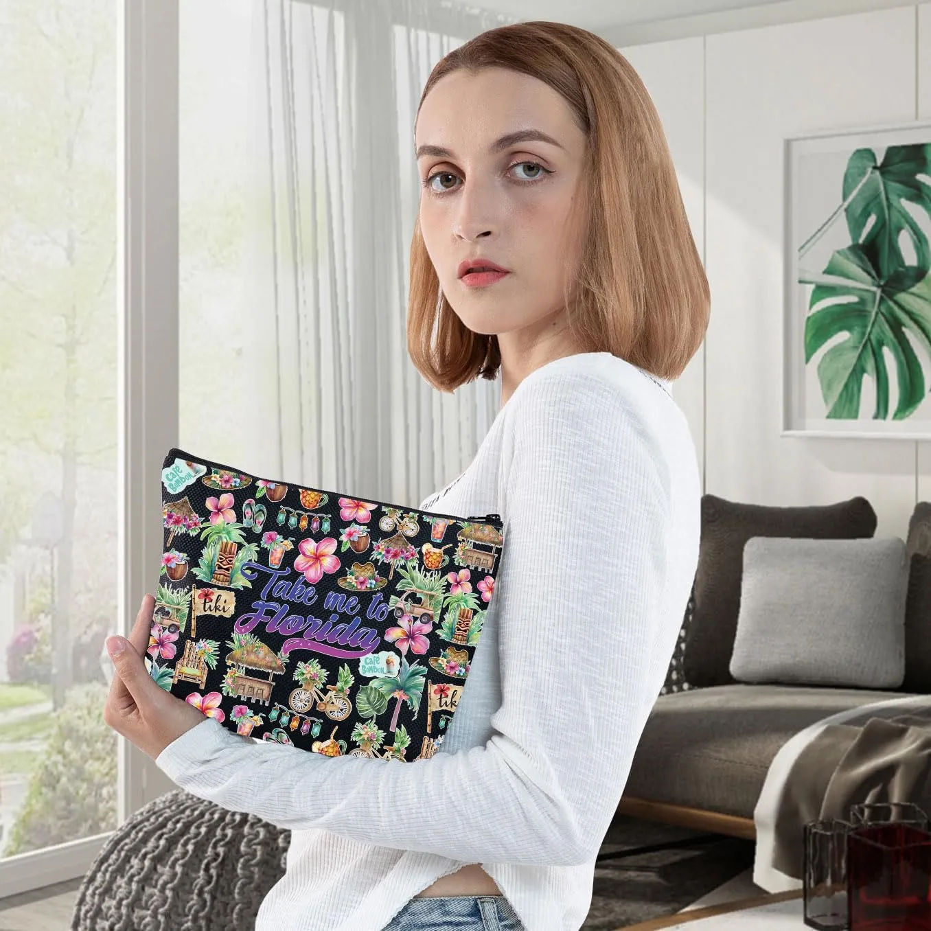 WZMPA Florida State Travel Cosmetic Bag - Souvenirs Gift Take Me To Florida Zipper Pouch - Vacation Merchandise