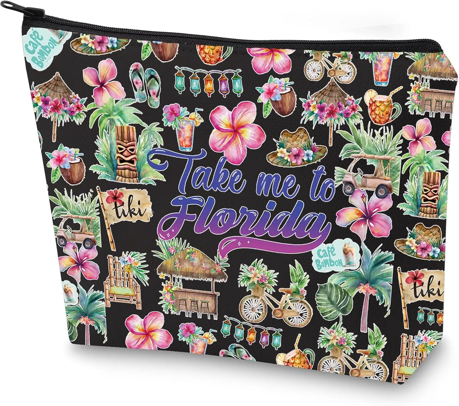 WZMPA Florida State Travel Cosmetic Bag - Souvenirs Gift Take Me To Florida Zipper Pouch - Vacation Merchandise