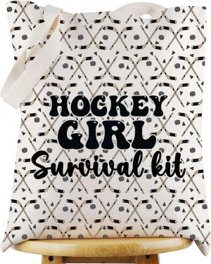 WZMPA Hockey Girl Survival Kit Hockey Lover Gift Hockey Player Makeup Pouch Bag Ice Hockey Sports Merchandise (Hockey Girl TG)