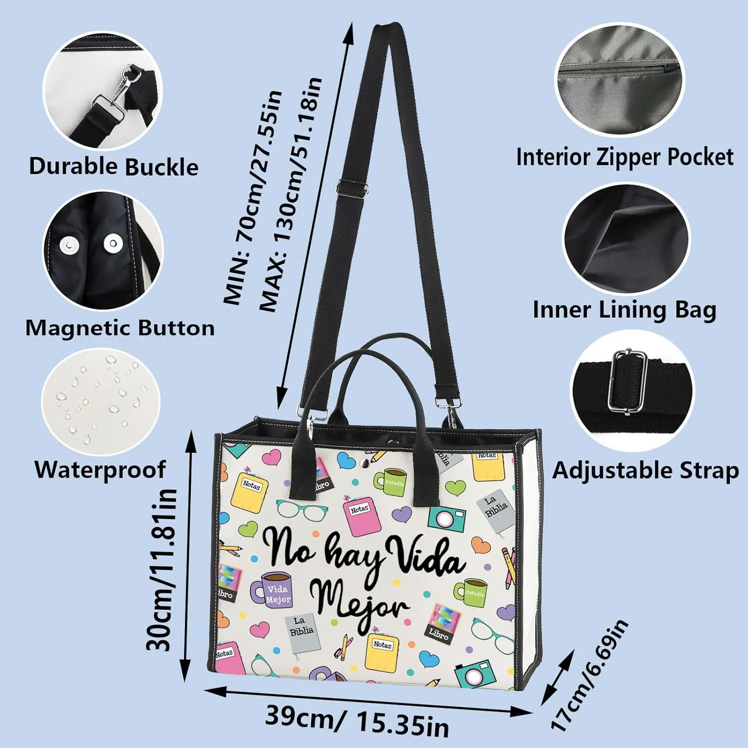 WZMPA JW Pioneer Cosmetic Makeup Bag JW Spanish Pioneer Gifts No Hay Vida Mejor Zipper Pouch Bag For Women Girls (No Hay Vida BG)